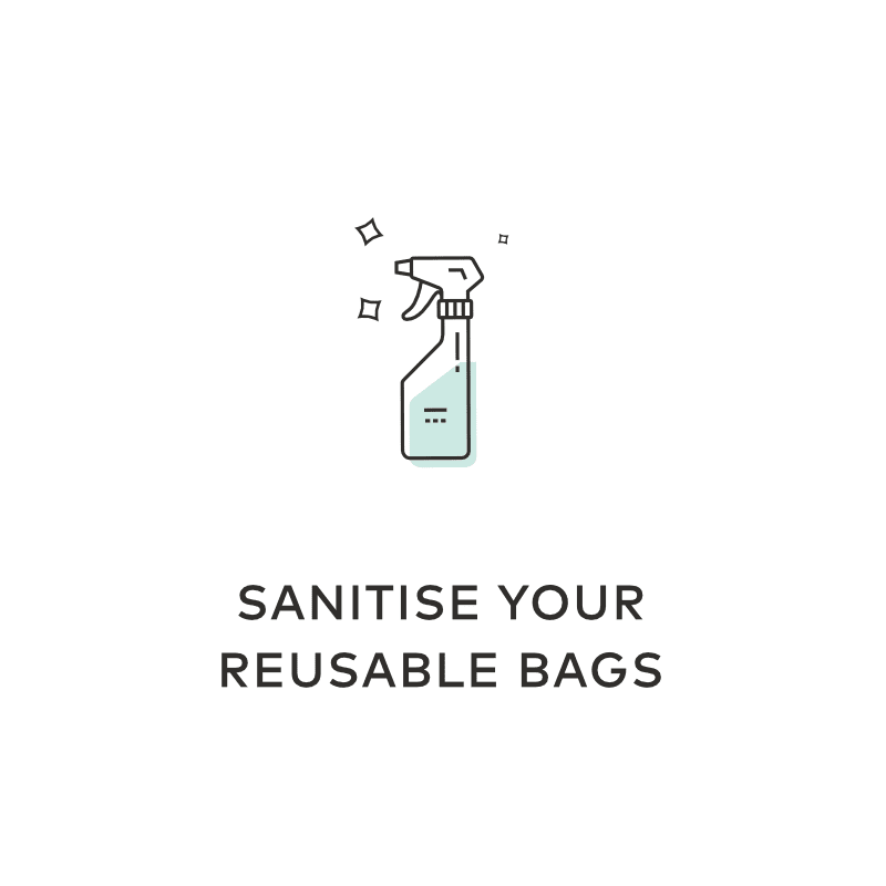 sanitise reusable bags